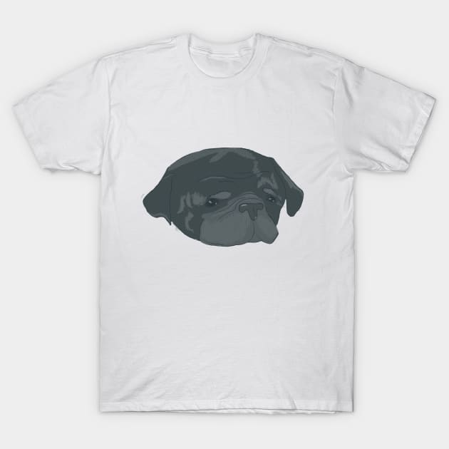 Edgar - Pewdiepie Dog - Senior Pug Artwork T-Shirt by sheehanstudios